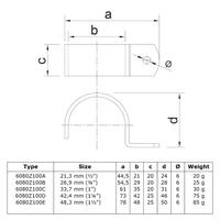 Doos Kapbeugel - zwart-C / 33,7 mm (100 stuks)